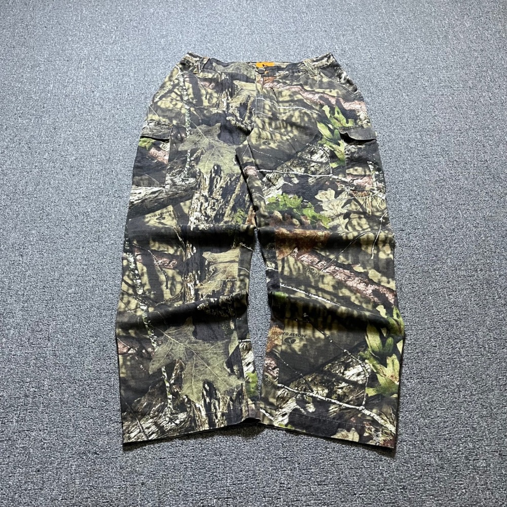 Field & Stream Mossy Oak Camo Cargo Pants Size Large Green Brown Hunting Outdoor